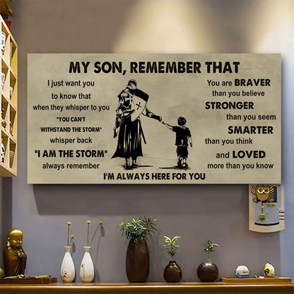 Personalized DRB Poster Canvas - My Son Remember That Whisper Back I Am The Storm