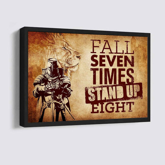 Knight Templar Poster Canvas Fall Down Seven Times Stand Up Eight
