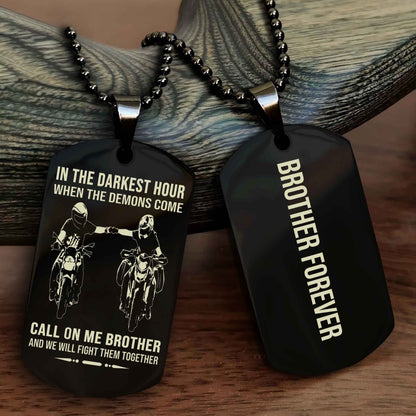 Sport Bike Customizable engraved black dog tag double sided gift from brother, brother forevers