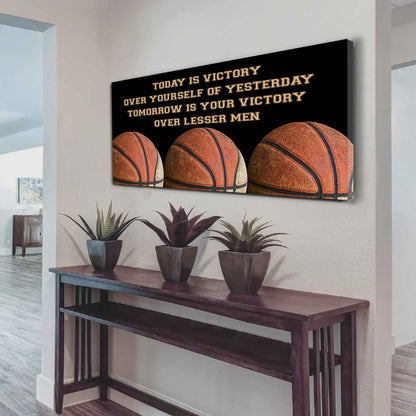 American Football Poster Canvas - Today Is Victory Over Yourself Over Yourself Of Yesterday Tomorrow Is Your Victory Over Lesser Men