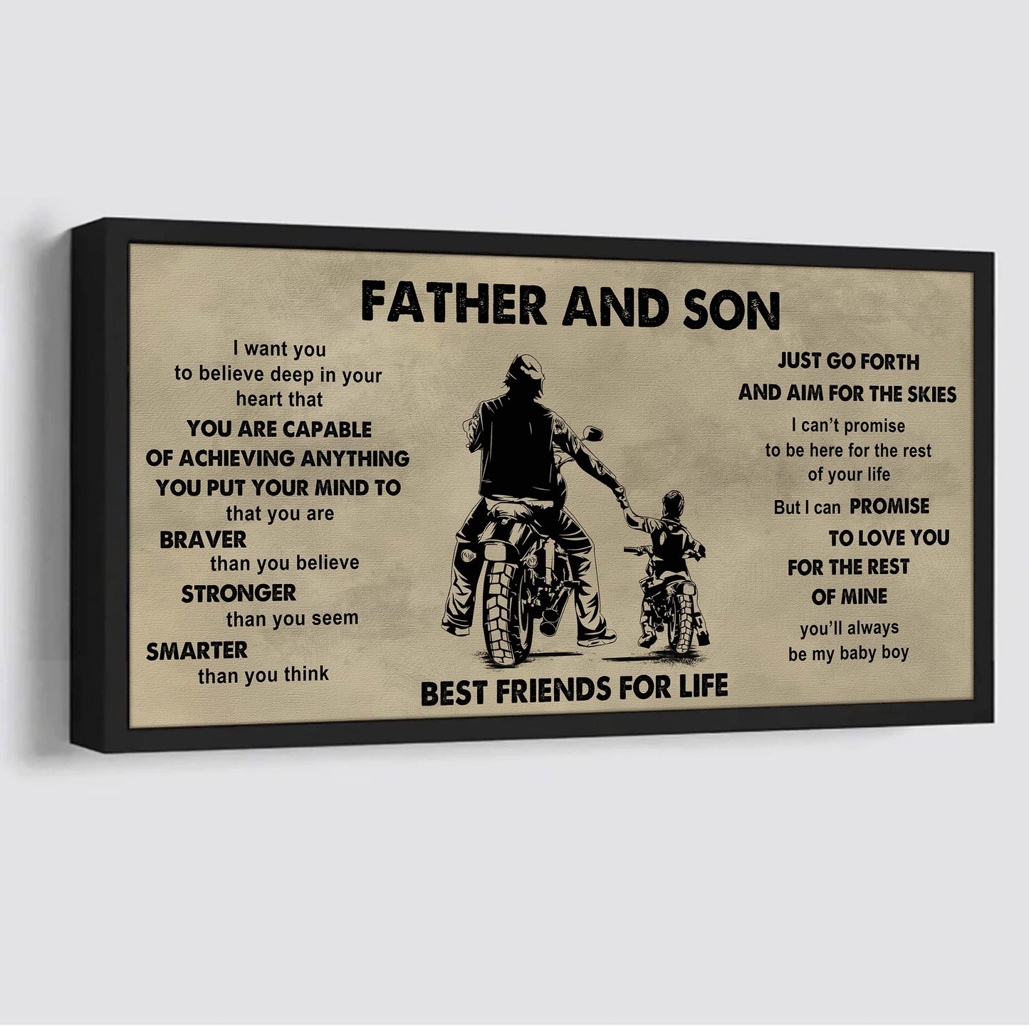 DRB GH Father And Daughter Best Friends For Life  - That You Are Braver Than You Believe Poster Canvas Gift For Daughter From Father
