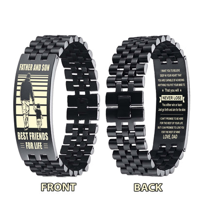 GK ANT Personalized Double Sided Bracelet Father And Son Best Friends For Life - Message on the back side