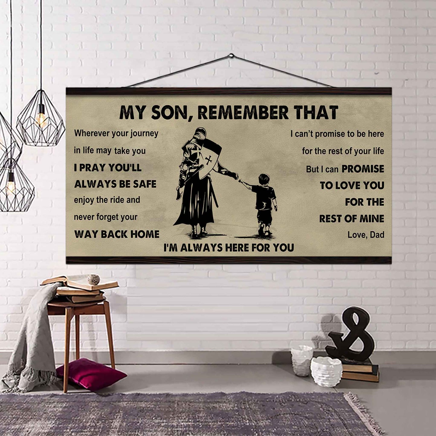 Personalized DRB Poster Canvas - My Son Remember That Never Forget Your Way Back Home