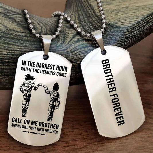 DRB Customizable engraved black dog tag double sided gift from brother, brother forevers