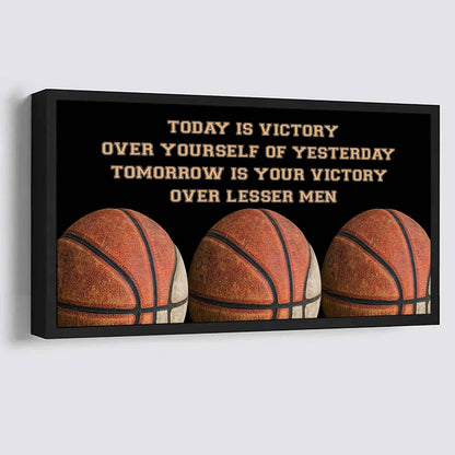 American Football Poster Canvas - Today Is Victory Over Yourself Over Yourself Of Yesterday Tomorrow Is Your Victory Over Lesser Men