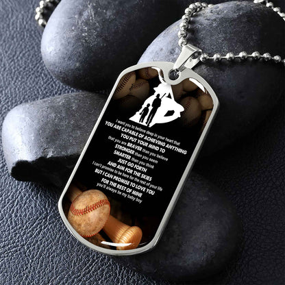 Sport Military Chain 18K Gold Plated Silver Plated To My Son From Dad Motivation Message