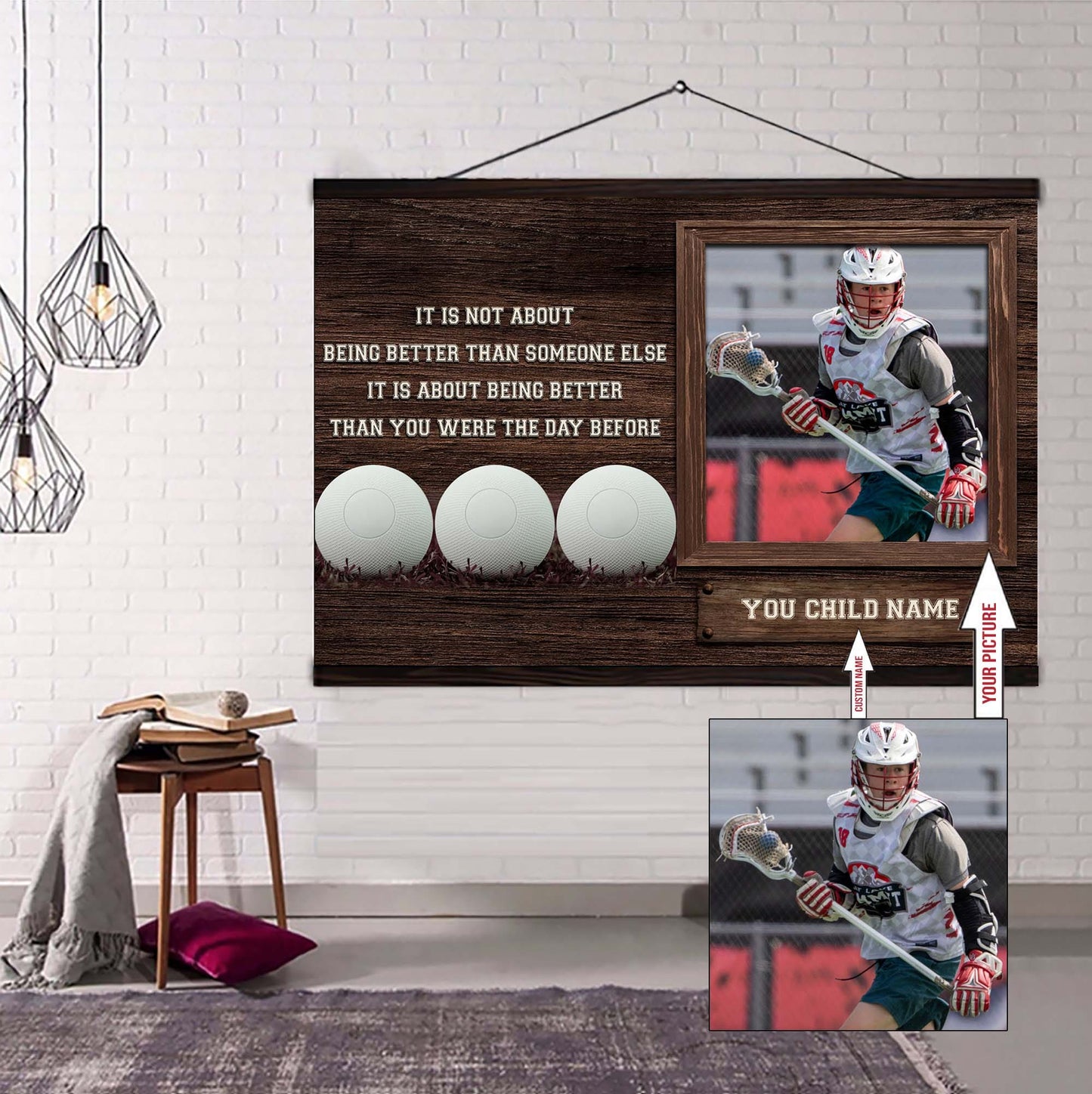 Soccer Personalized Picture And Name It's Not About Being Better Than Someone Else It's About Being Better Than You Were The Day Before