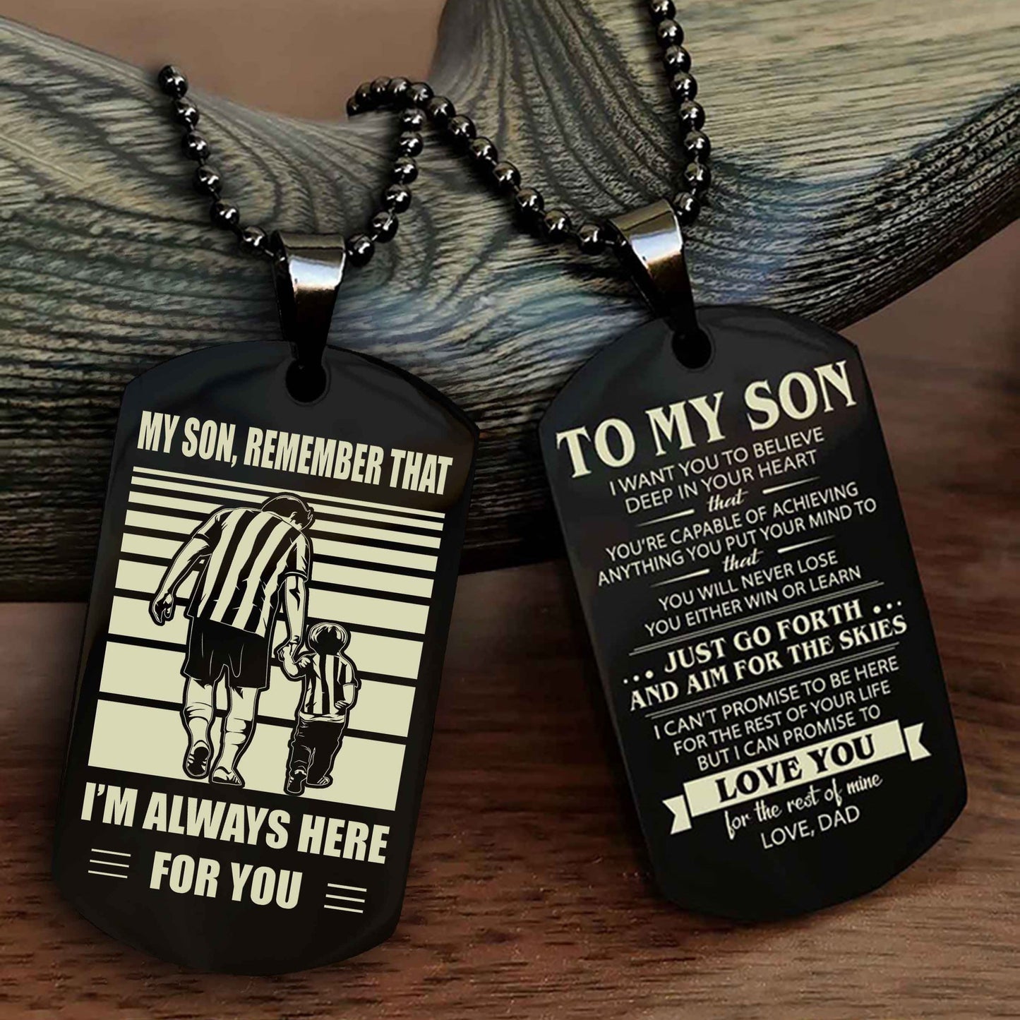 DRB Double Sided Dog Tag My Son Remember That - Gift For Son Just Go Forth And Aim For The Skies