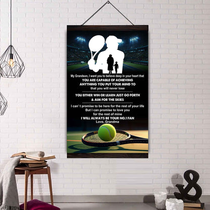 American Football Poster Canvas Grandma To Grandson - That You Will Never Lose You Either Win Or Learn I Will Always Your No 1 Fan