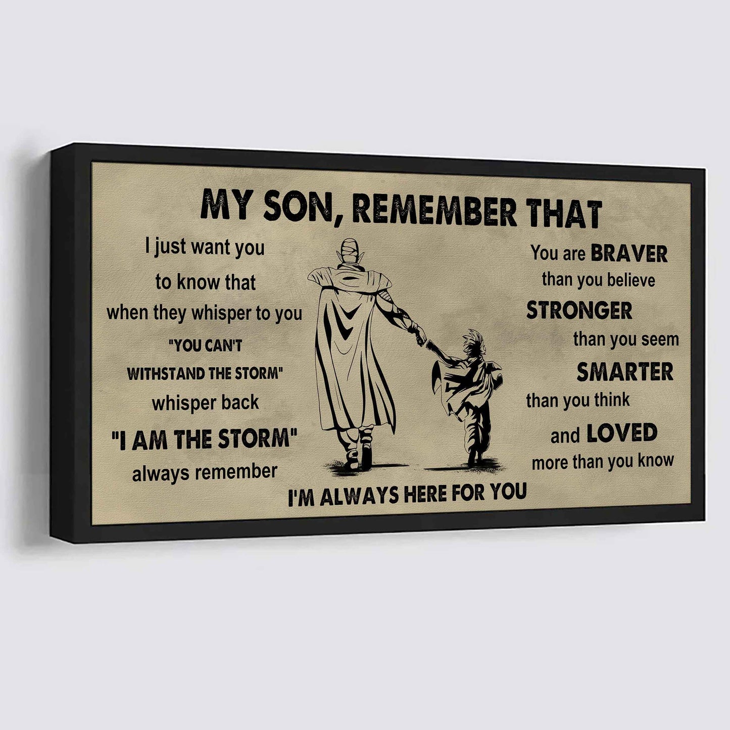 Personalized DRB Poster Canvas - My Son Remember That Whisper Back I Am The Storm