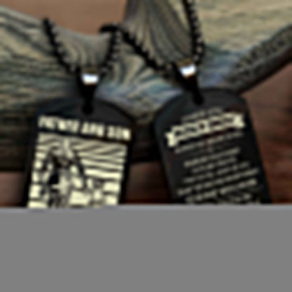 Cowboy Personalized Double Sided Dog Tag To My Son I Love You - Enjoy The Ride And Never Forget Your Way Back Home From