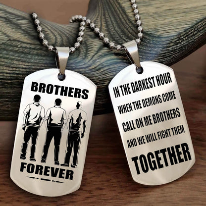 Spartan Team 3 Personalized Double Sided Dog Tag For My Brother - Call On Me Brother And We Will Fight Them Together Gift For Your Friend