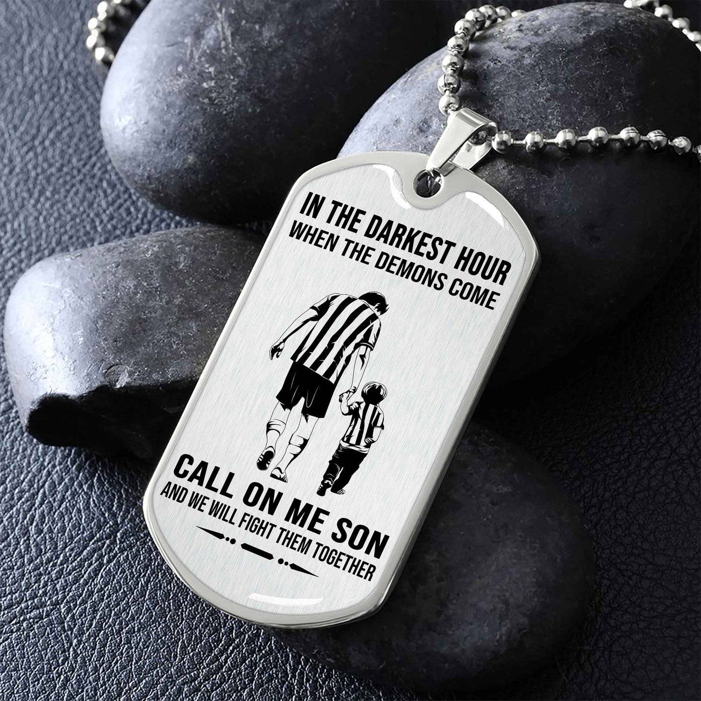 DRB Military Chain Silver Plated 18K Gold Plated Call On Me Son Gift For Your Son