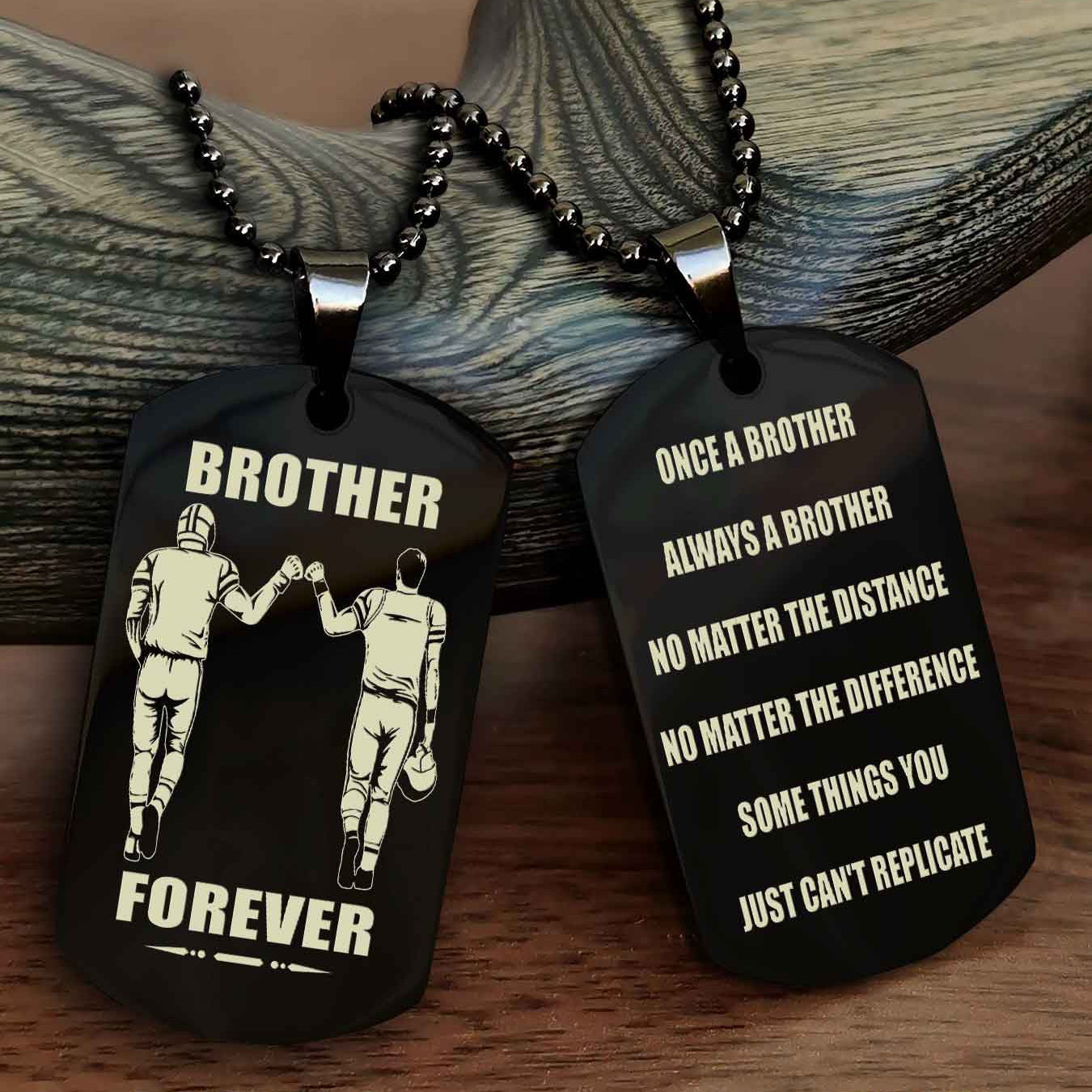 Knight Templar Customizable engraved dog tag double sided gift from brother - Brother Forever Once A Brother Always A Brother
