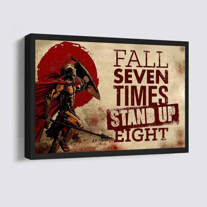 Soldier Poster Canvas Fall Down Seven Times Stand Up Eight