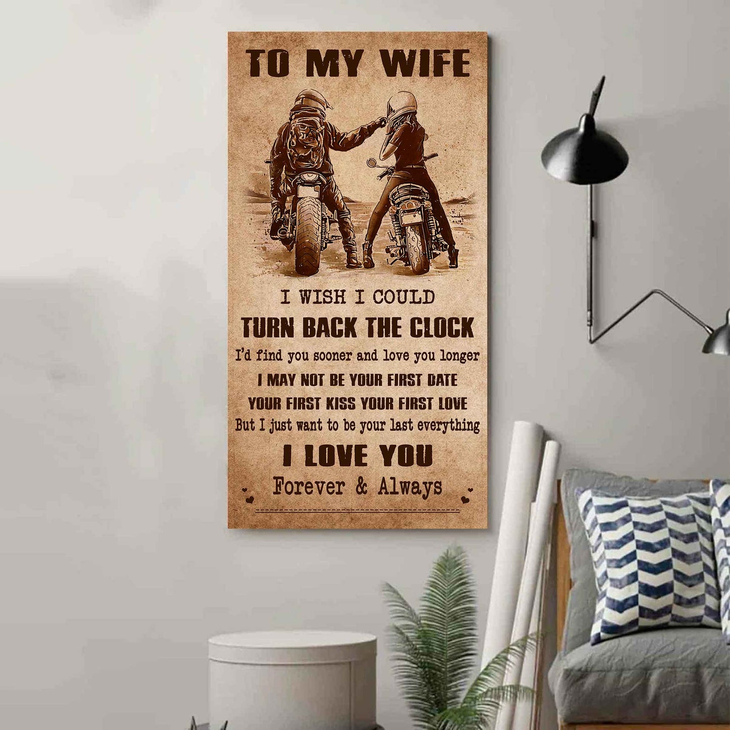 Family Poster Canvas To My Wife I Wish I Could Turn Back The Clock - I Love You Forever And Always Gift For Your Wife