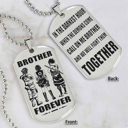 All Team engraved double sided dog tag call on me brother gift for brother dog tag for brother