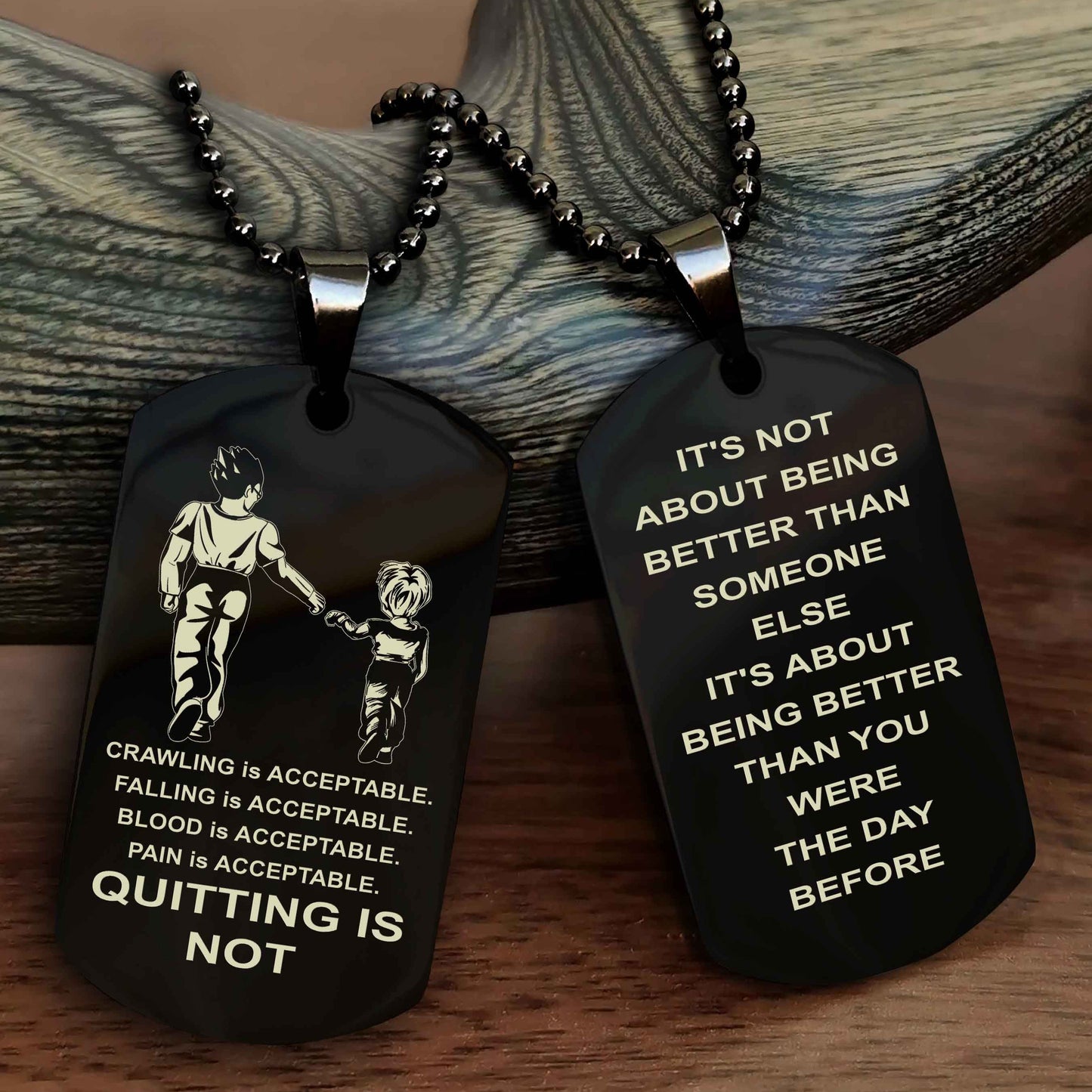 Spartan Double Sided Dog Tag Quiting Is Not It Is About Being Better Than You Were The Day Before