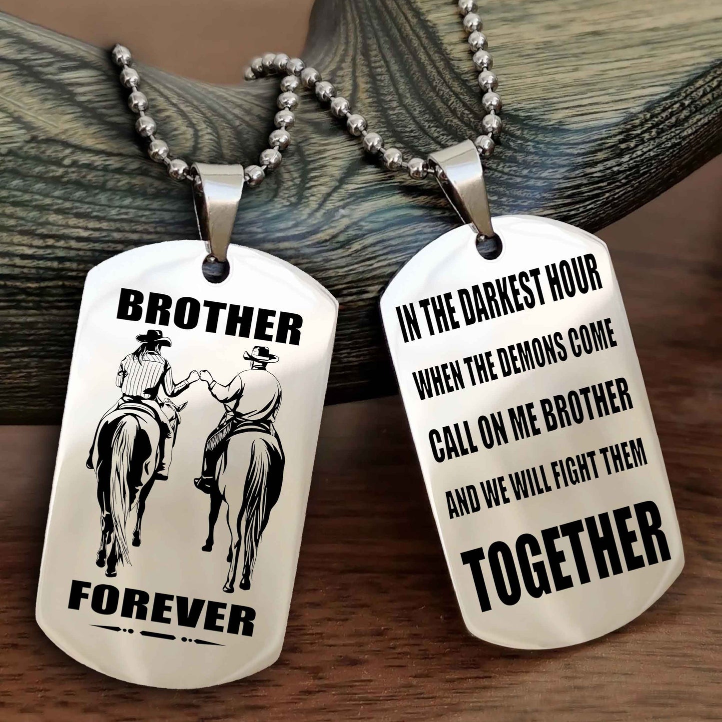 TWD Personalized Double Sided Dog Tag For My Brother - Call On Me Brother And We Will Fight Them Together Gift For Your Friend