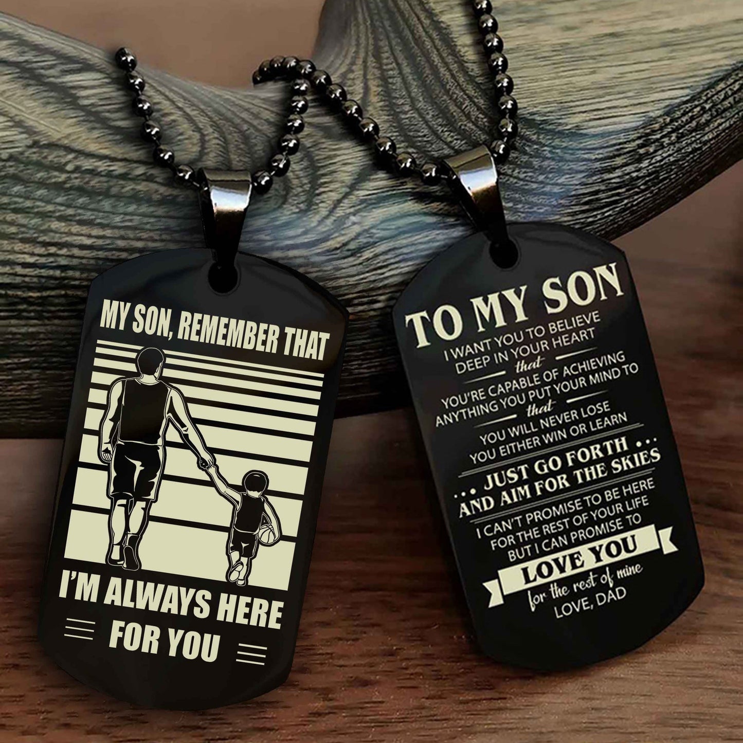 DRB Double Sided Dog Tag My Son Remember That - Gift For Son Just Go Forth And Aim For The Skies