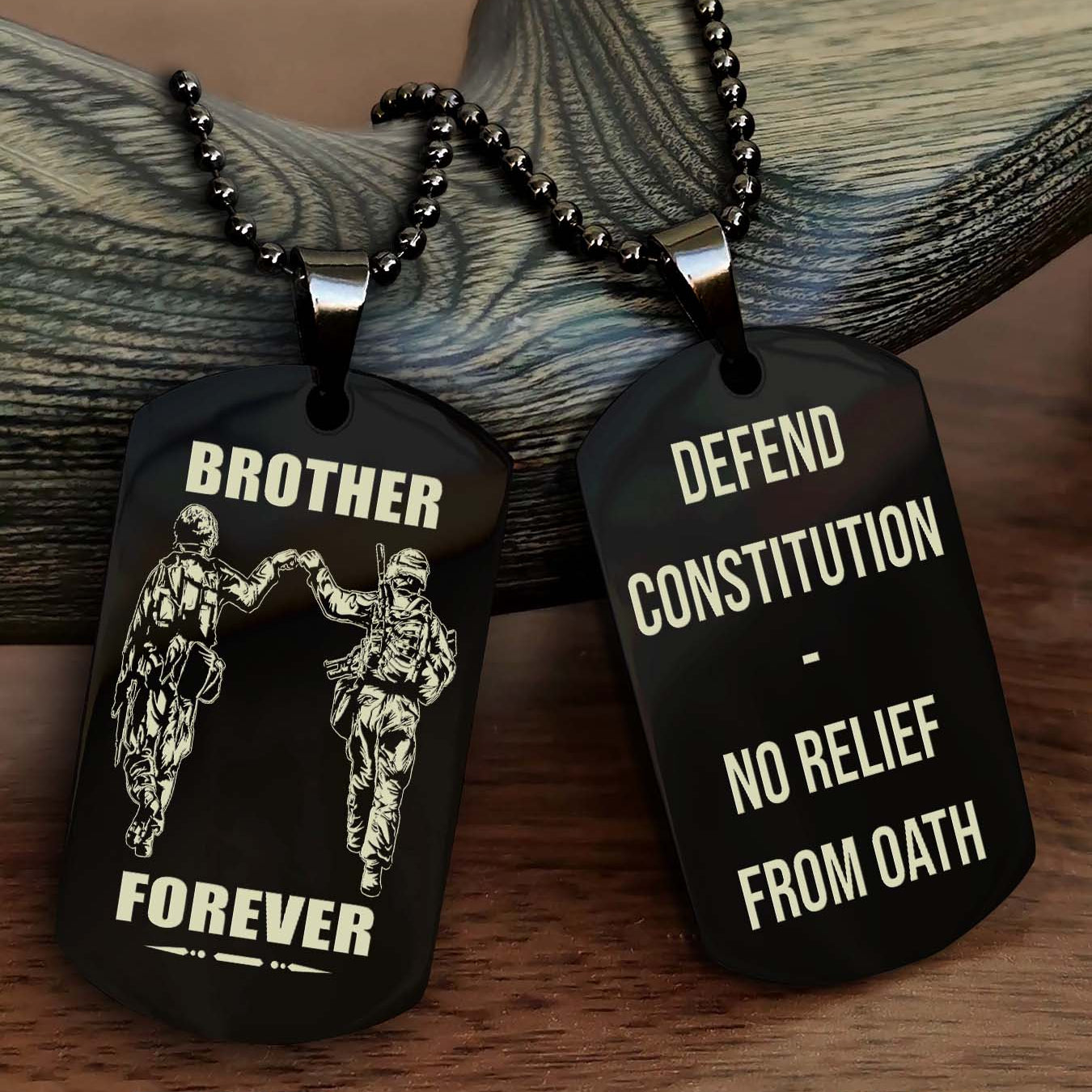 Soldier Personalized Double Sided Dog Tag For My Brother