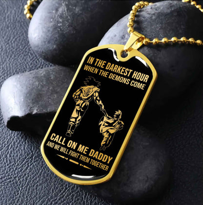 DRB Military Chain Silver Plated 18K Gold Plated Call On Me Daddy Gift For Your Dad