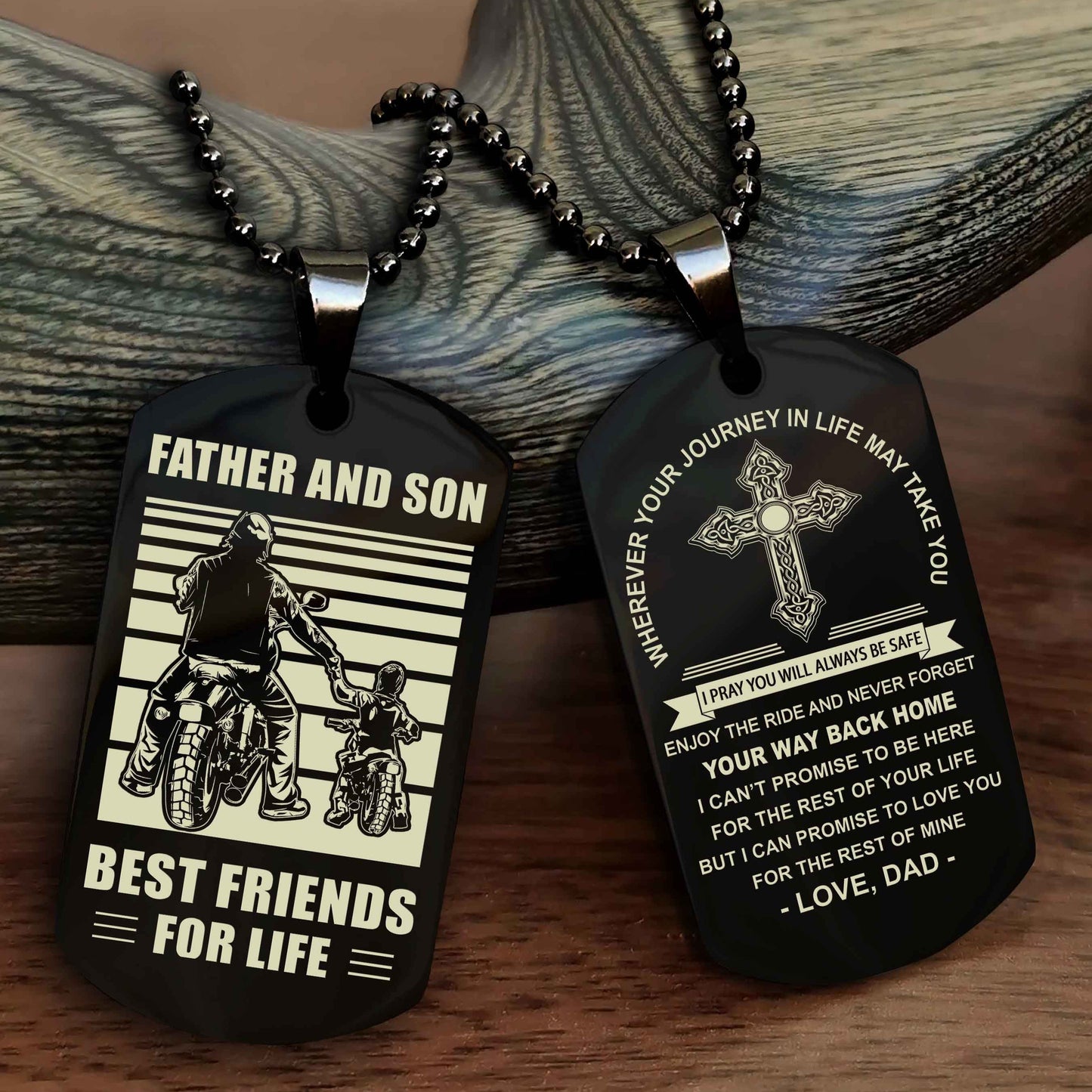 Knight Templar Cross Double Sided Dog Tag Father And Son Best Friend For Life - Gift For Son Never Forget Your Way Back Home