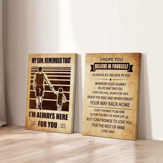 Combo 2 Sport Poster Canvas My Son Remember That - Never Forget Your Way Back Home
