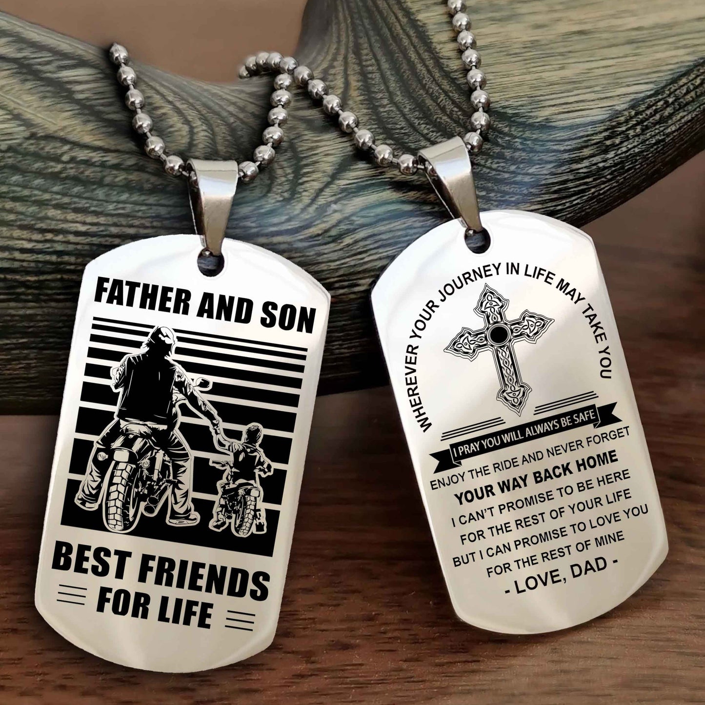 Knight Templar Cross Double Sided Dog Tag Father And Son Best Friend For Life - Gift For Son Never Forget Your Way Back Home