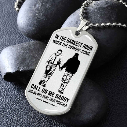 DRB Military Chain Silver Plated 18K Gold Plated Call On Me Daddy Gift For Your Dad