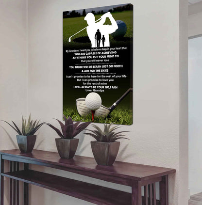 Tennis Poster Canvas Granpa To Grandson - That You Will Never Lose You Either Win Or Learn I Will Always Your No 1 Fan