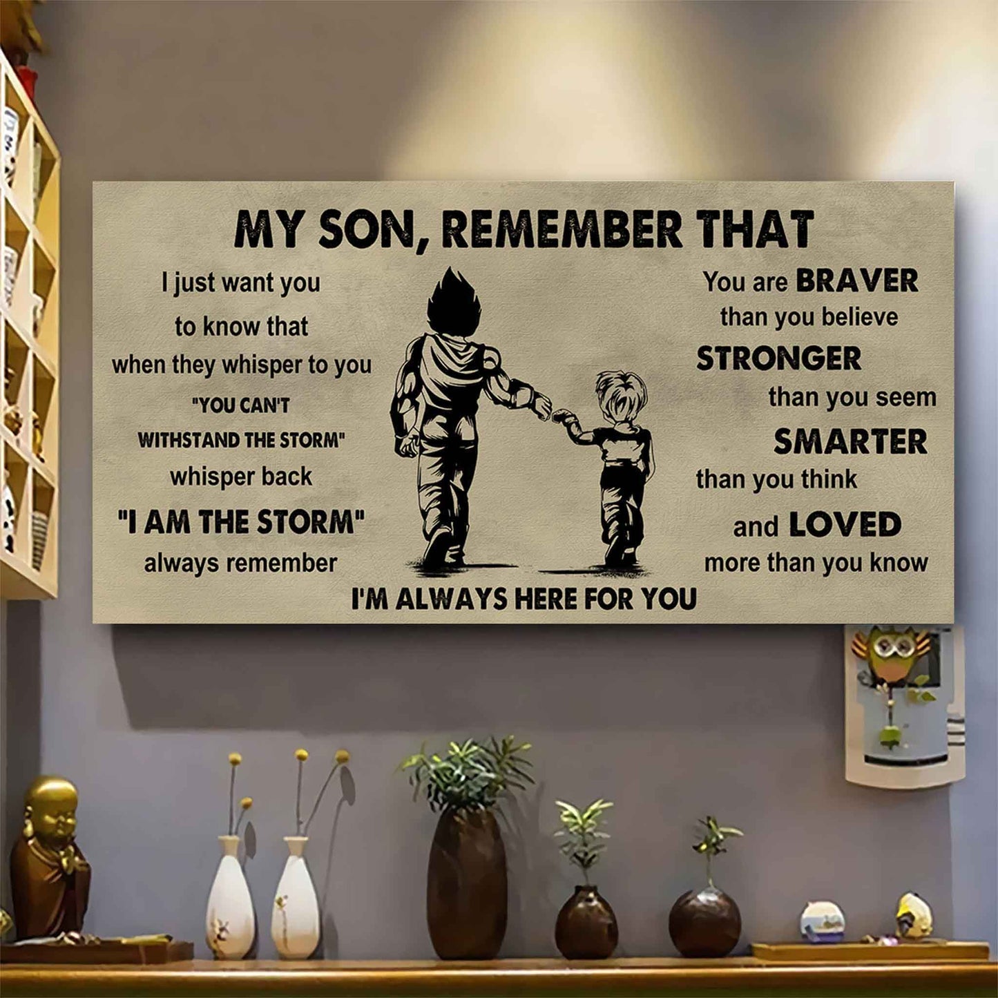 Personalized DRB Poster Canvas - My Son Remember That Whisper Back I Am The Storm