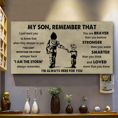 Personalized DRB Poster Canvas - My Son Remember That Whisper Back I Am The Storm