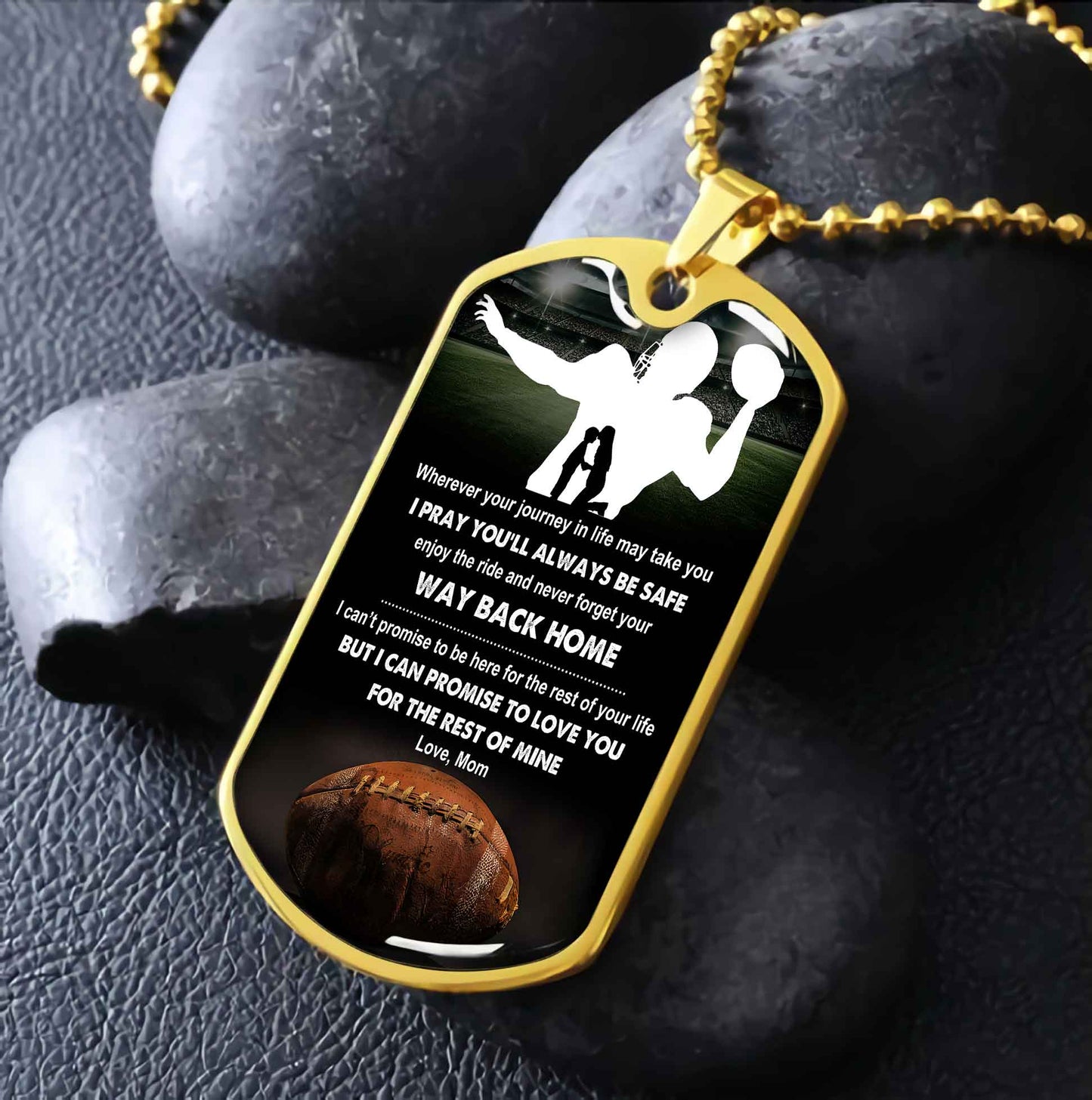 Sport Military Chain 18K Gold Plated Silver Plated To My Son Mom Motivation Message