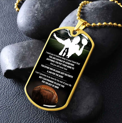 Sport Military Chain 18K Gold Plated Silver Plated To My Son Mom Motivation Message