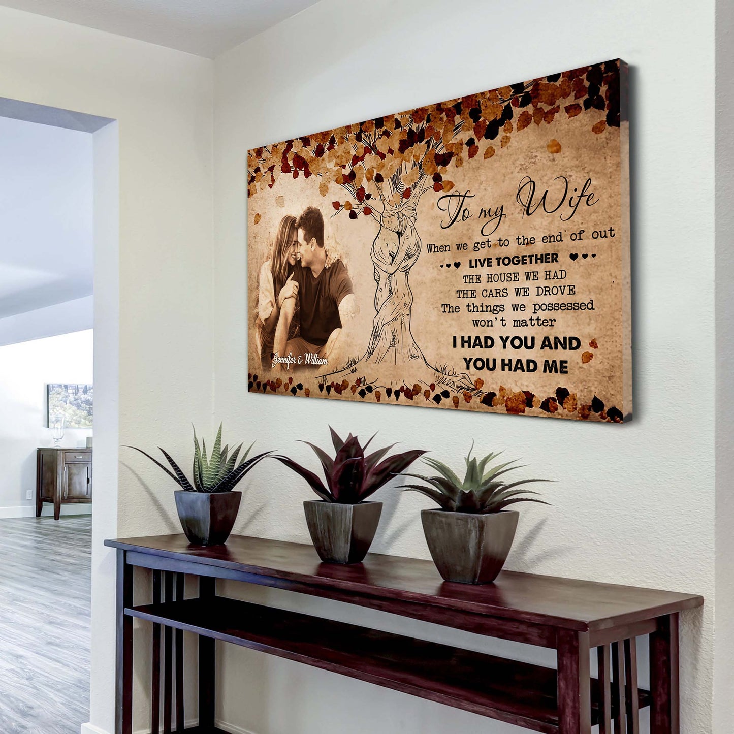 Valentines gifts-Poster canvas-Custom Image- Husband to Wife- If I could give you one thing in life