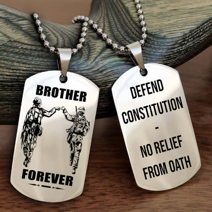 Soldier Personalized Double Sided Dog Tag For My Brother