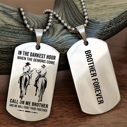 Soldier Customizable engraved black dog tag double sided gift from brother, brother forevers