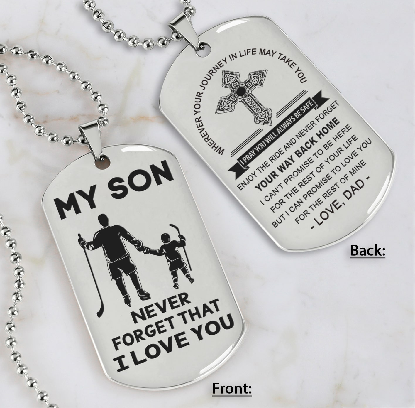 Samurai customizable engraved dog tag, gifts from dad mom to son- Be the nice kid
