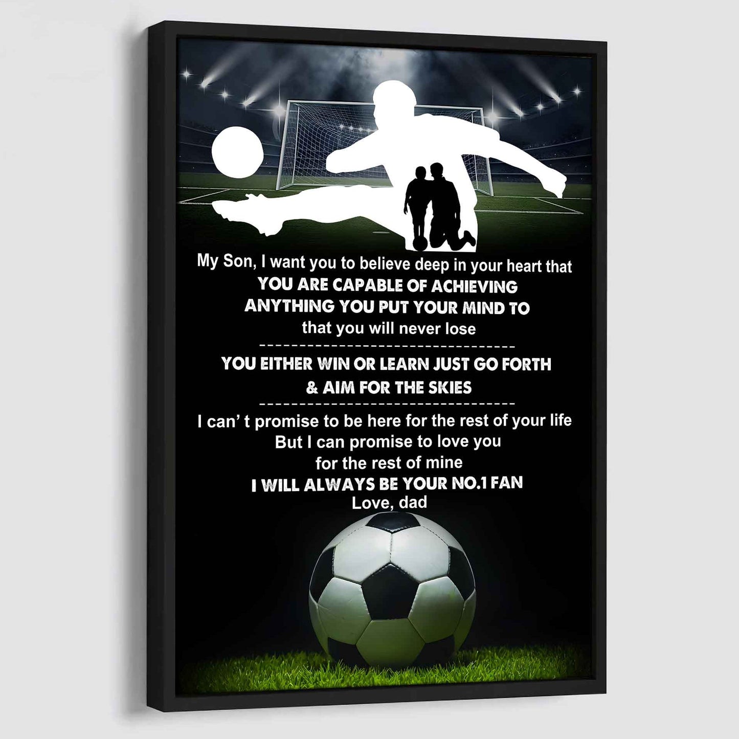 Baseball Poster Canvas Dad To Son - You Will Never Lose You Either Win Or Learn I Will Always Your No 1 Fan