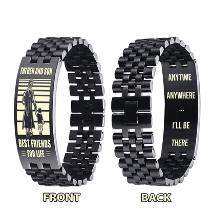 GK NVL Personalized Double Sided Bracelet Father And Son Best Friends For Life - Message on the back side