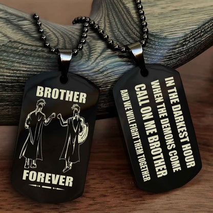Viking Engraved Double Sided Dog Tag Call On Me Brother NAG Brothers Forever We Will Fight Them Together