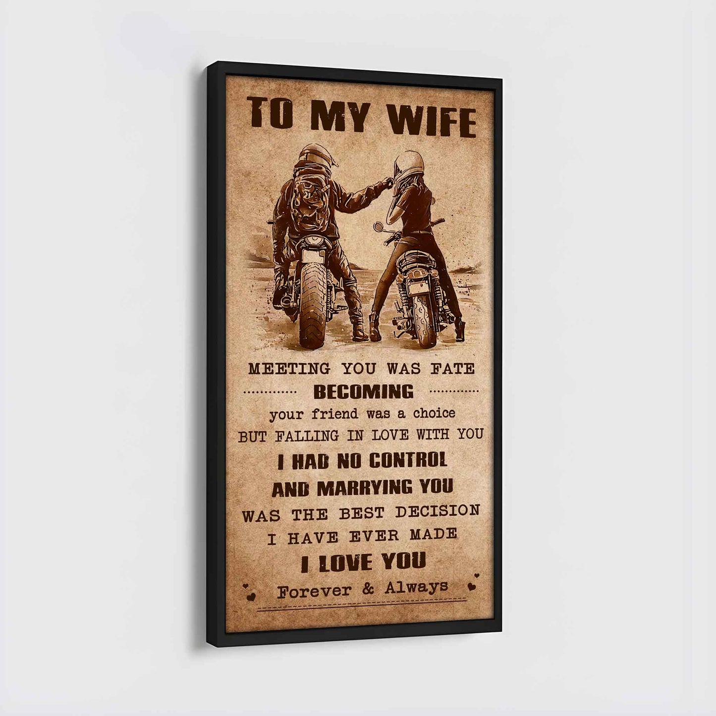 Samurai Poster Canvas To My Wife Meeting You Was Fate - I Love You Forever And Always Gift For Your Wife