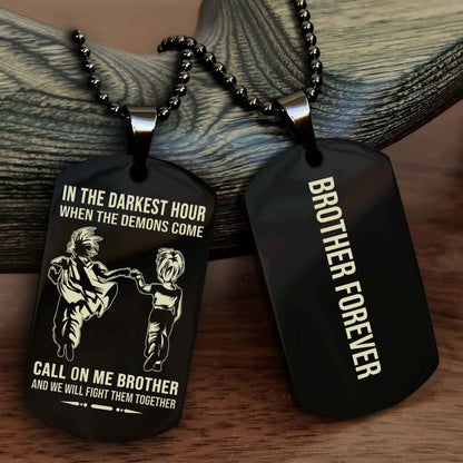 Soldier Customizable engraved black dog tag double sided gift from brother, brother forevers