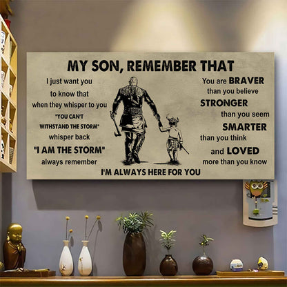 Personalized DRB Poster Canvas - My Son Remember That Whisper Back I Am The Storm
