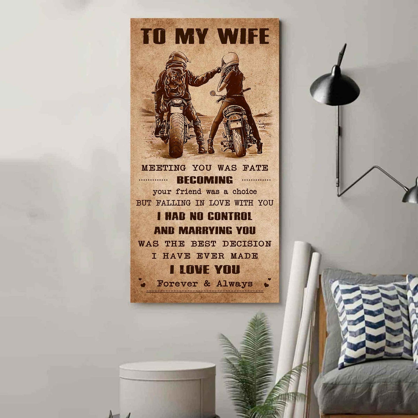 Samurai Poster Canvas To My Wife Meeting You Was Fate - I Love You Forever And Always Gift For Your Wife