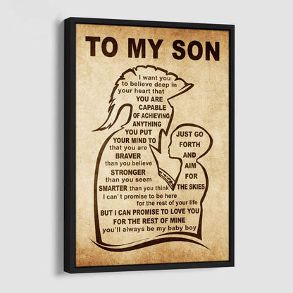 Personalized Family Poster Canvas That You Are Braver Than You Believe To My Son Gift From Dad Gift For Your Son