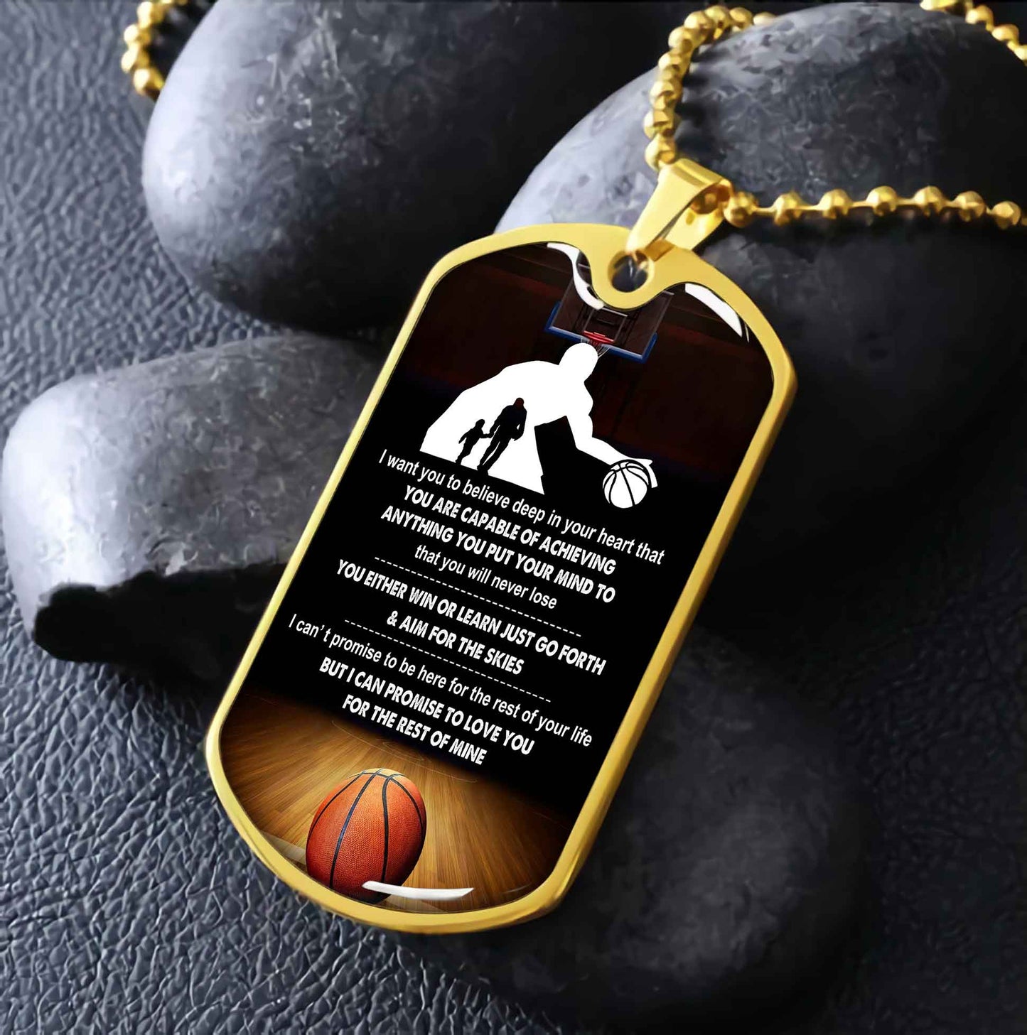 Sport Military Chain 18K Gold Plated Silver Plated To My Son From Dad Motivation Message