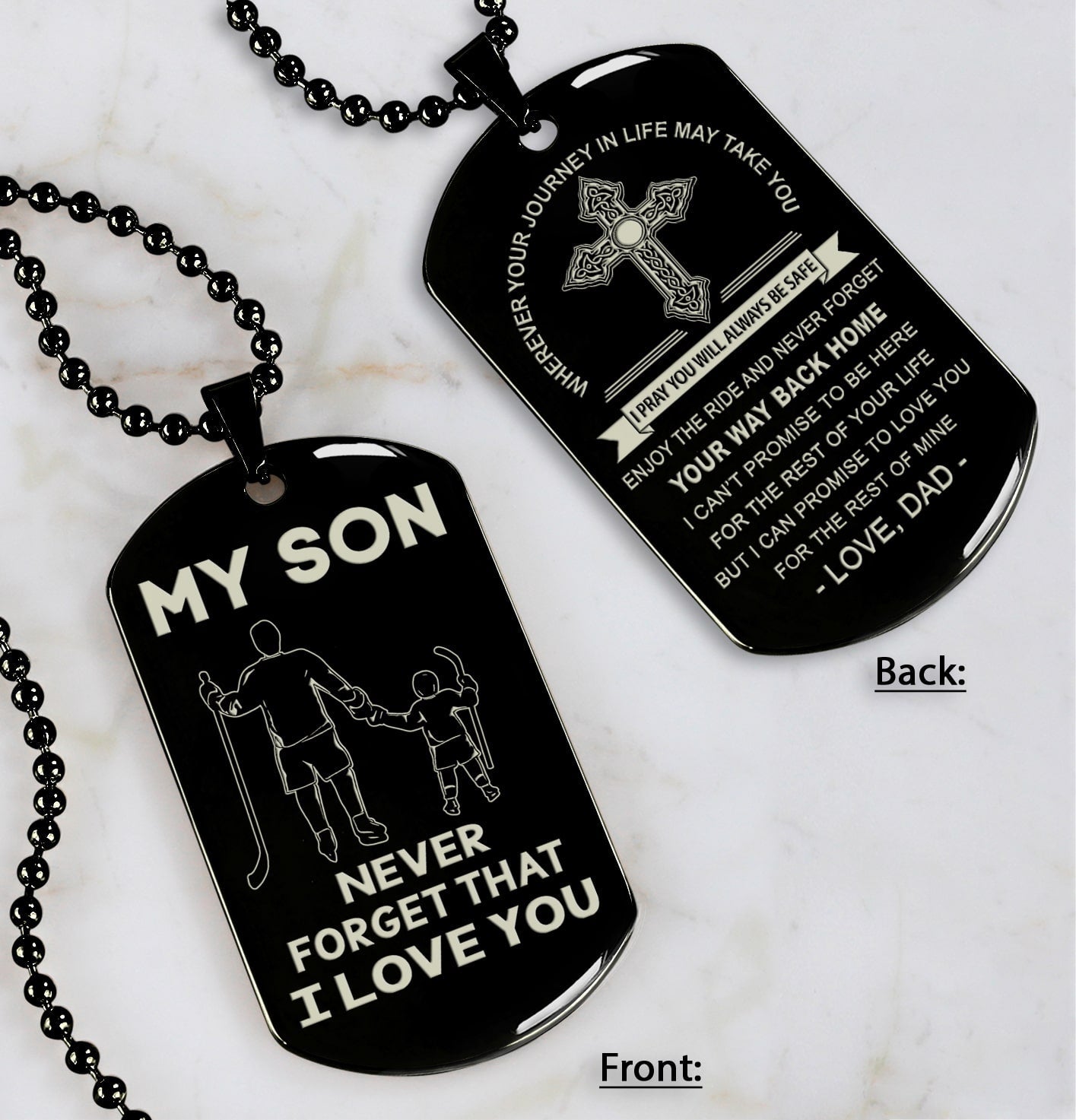Samurai customizable engraved dog tag, gifts from dad mom to son- Be the nice kid