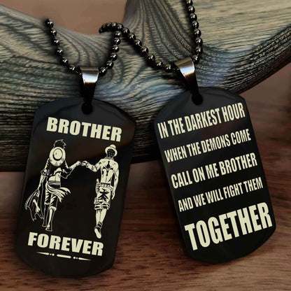 Sport Bike Personalized Double Sided Dog Tag For My Brother - Call On Me Brother And We Will Fight Them Together Gift For Your Friend